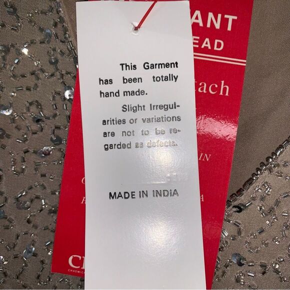 NWT Vintage Champagne Sequin Wrap Women’s 8 Cardigan Jacket Cover Sweater Party - Picture 8 of 10